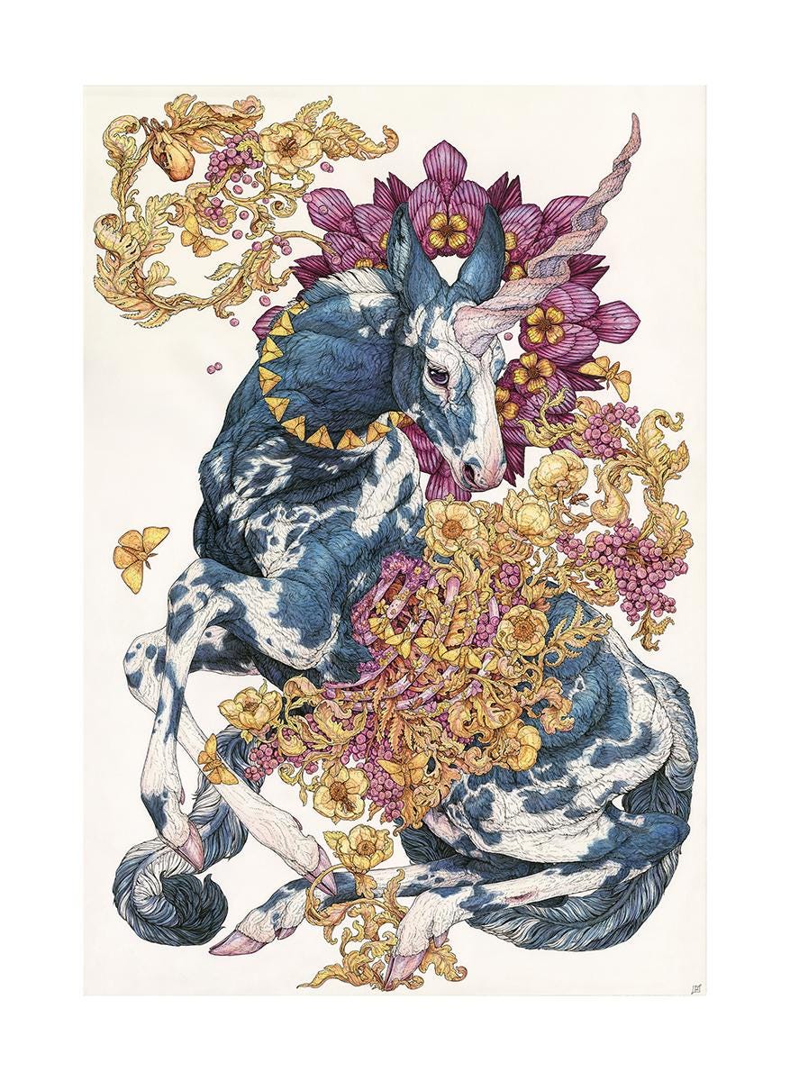 Heavenly Unicorn Limited Edition Mini Print
