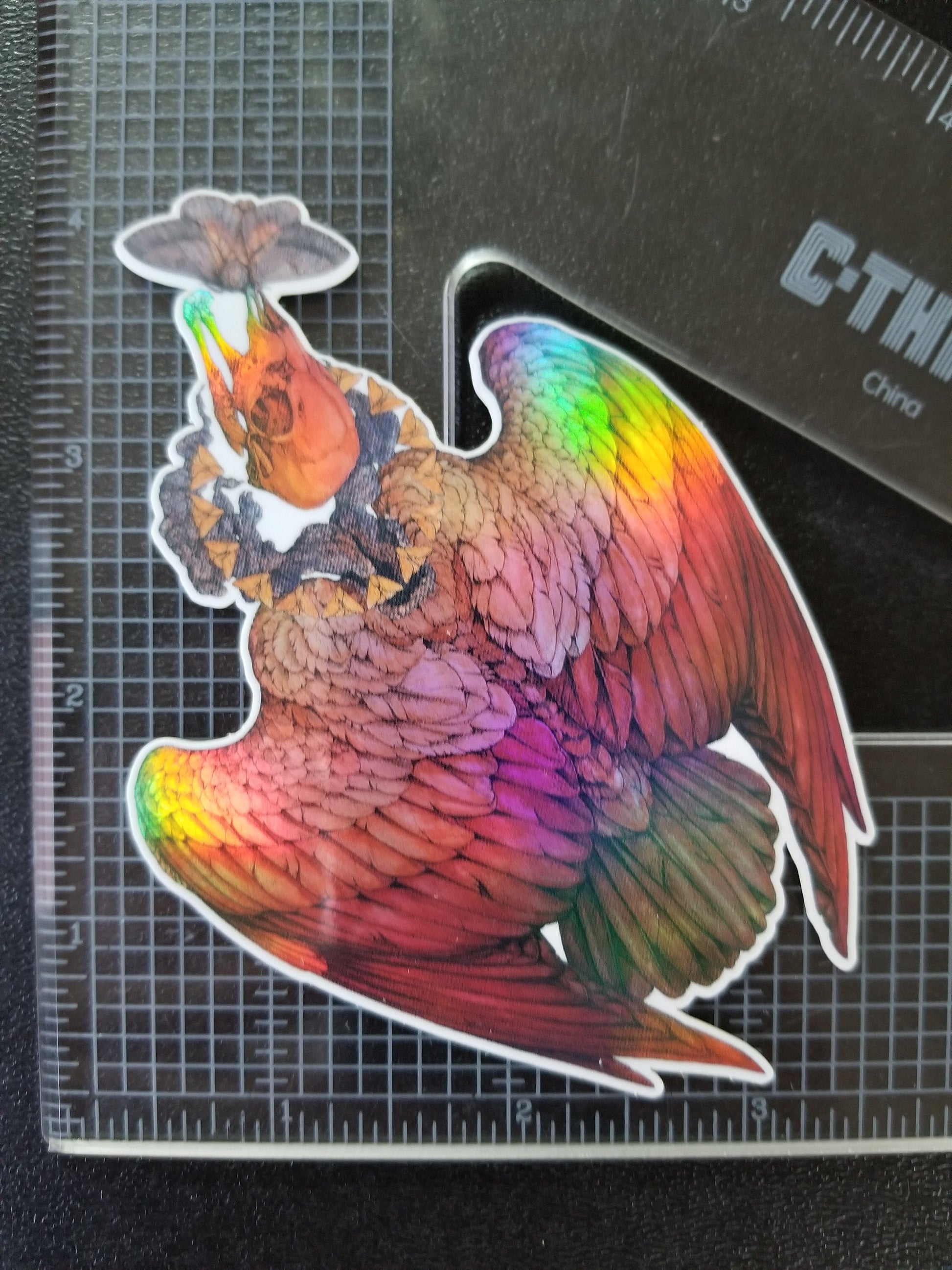 Red Cherub Holographic Sticker