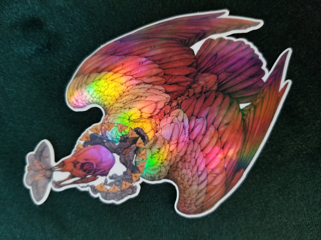 Red Cherub Holographic Sticker