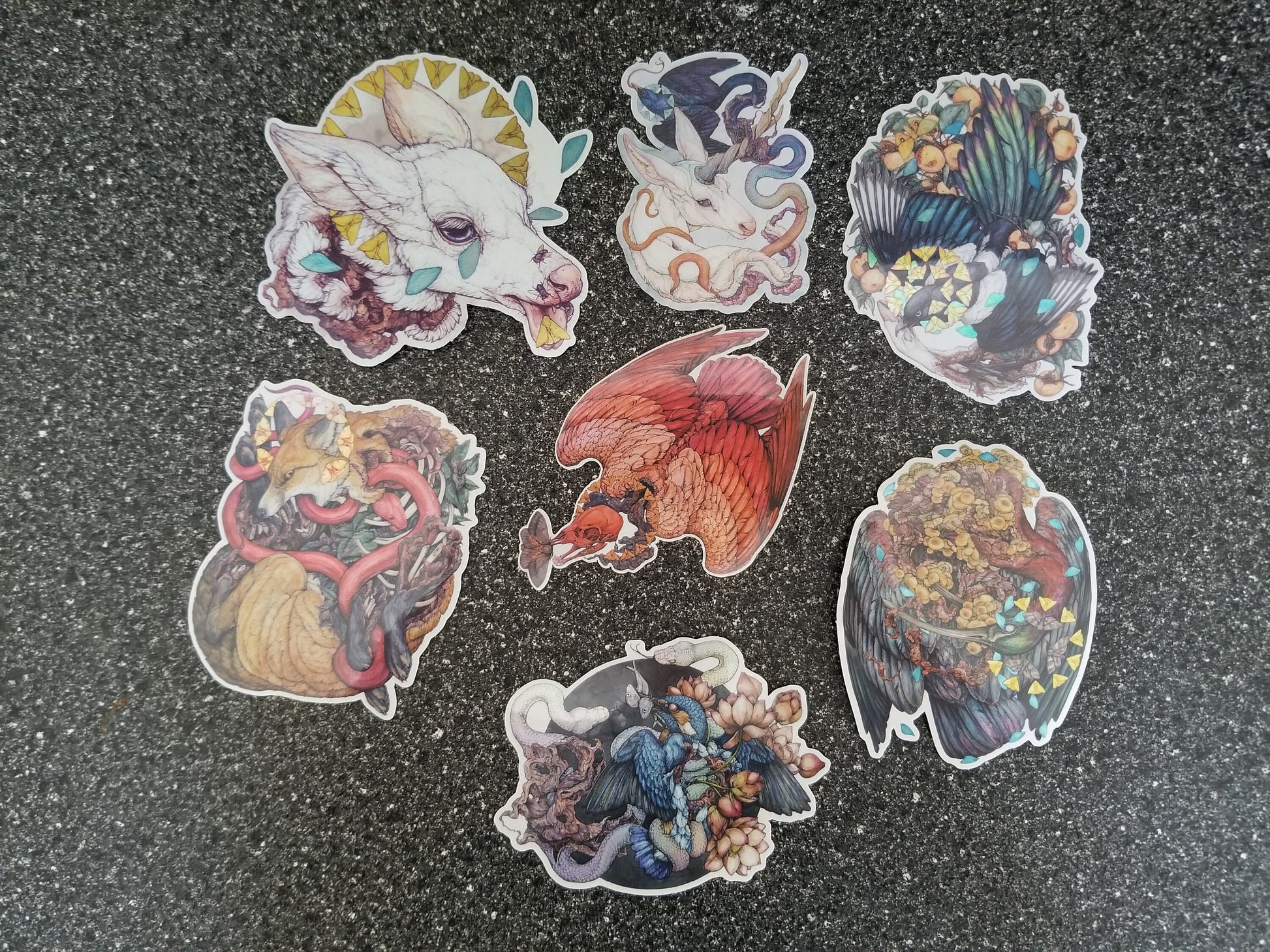 Red Cherub Holographic Sticker