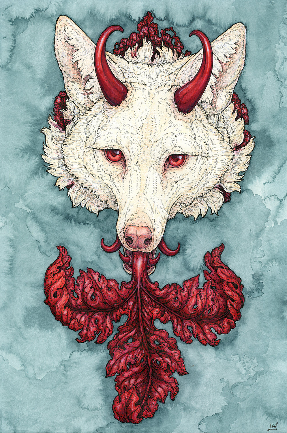 Cwn Annwn Left Unframed Original Watercolor