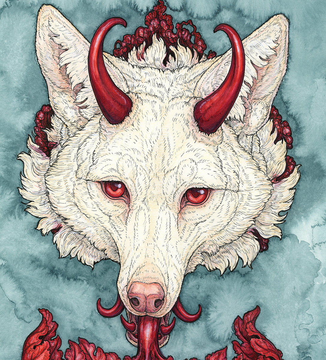 Cwn Annwn Left Unframed Original Watercolor