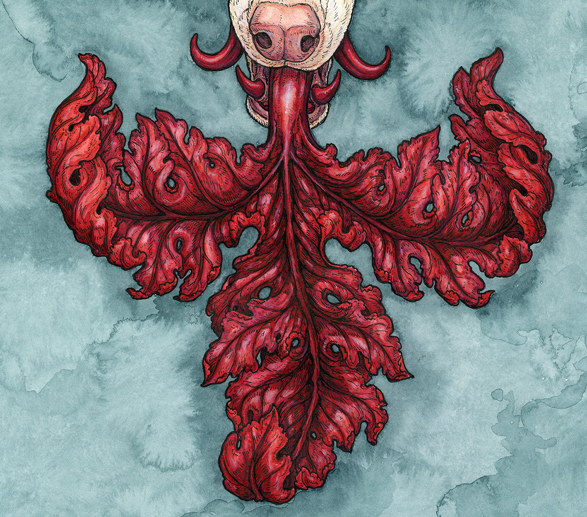 Cwn Annwn Left Unframed Original Watercolor