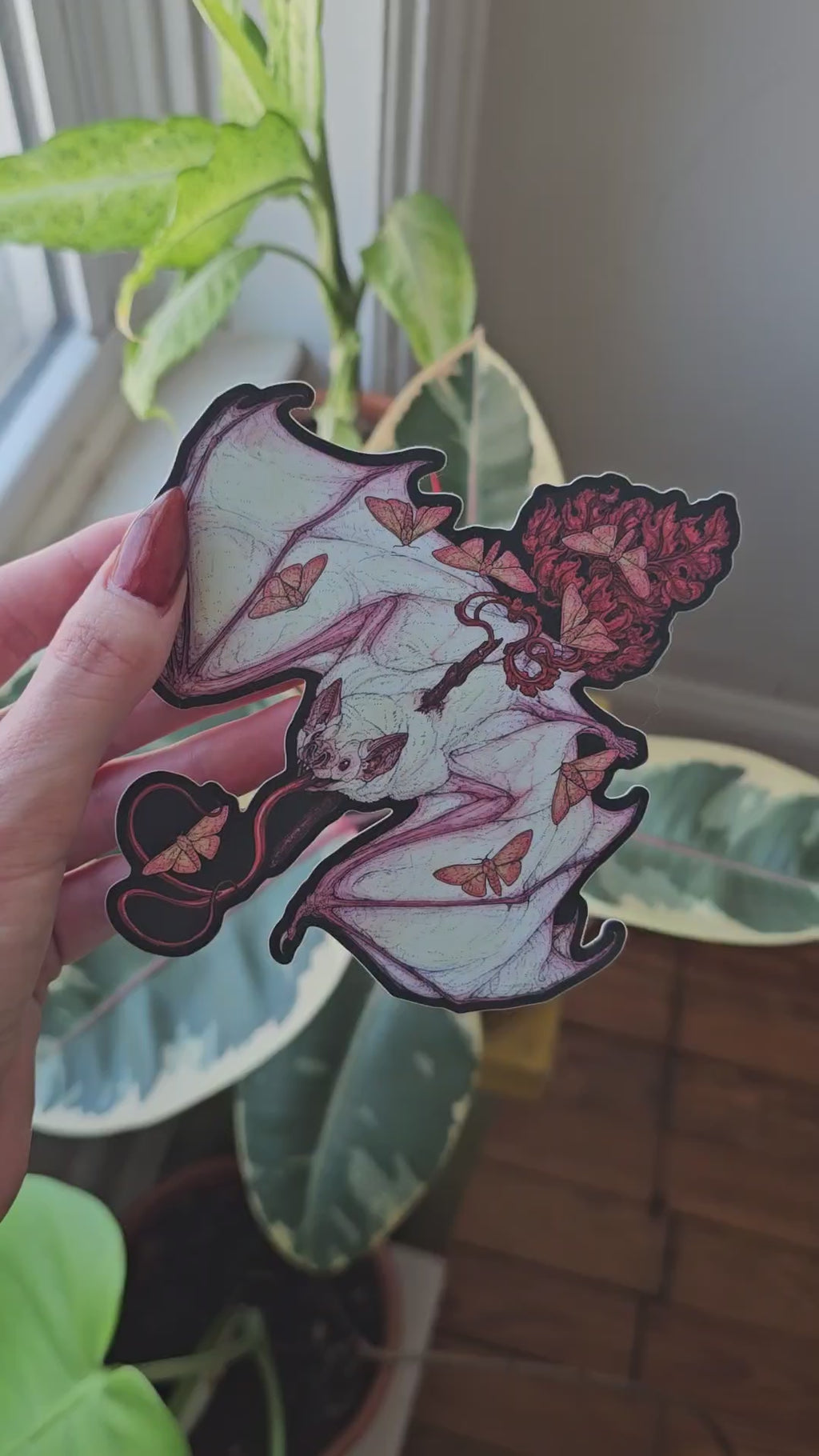Emberlight Large Pink Bat Sticker